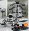 TISSOLLI PRINCESS Set 16 Pièces Batterie de Cuisine Induction Antiadhésif