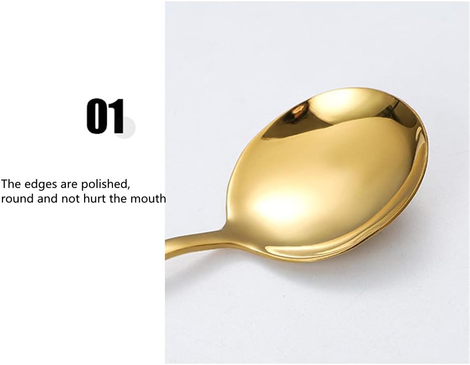 Set de Couverts 24 Pièces en Acier Inoxydable, Polissage Miroir, Service de Table Polyvalent pour Maison et Cuisine, Coffret Cadeau - Or