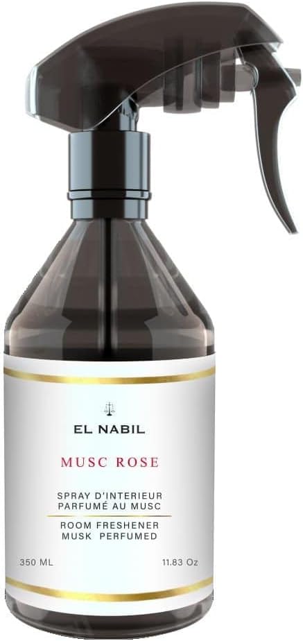 Spray Ambiance Musc Rose El Nabil 350ml - Parfum Intérieur Floral Jasmin Vanille