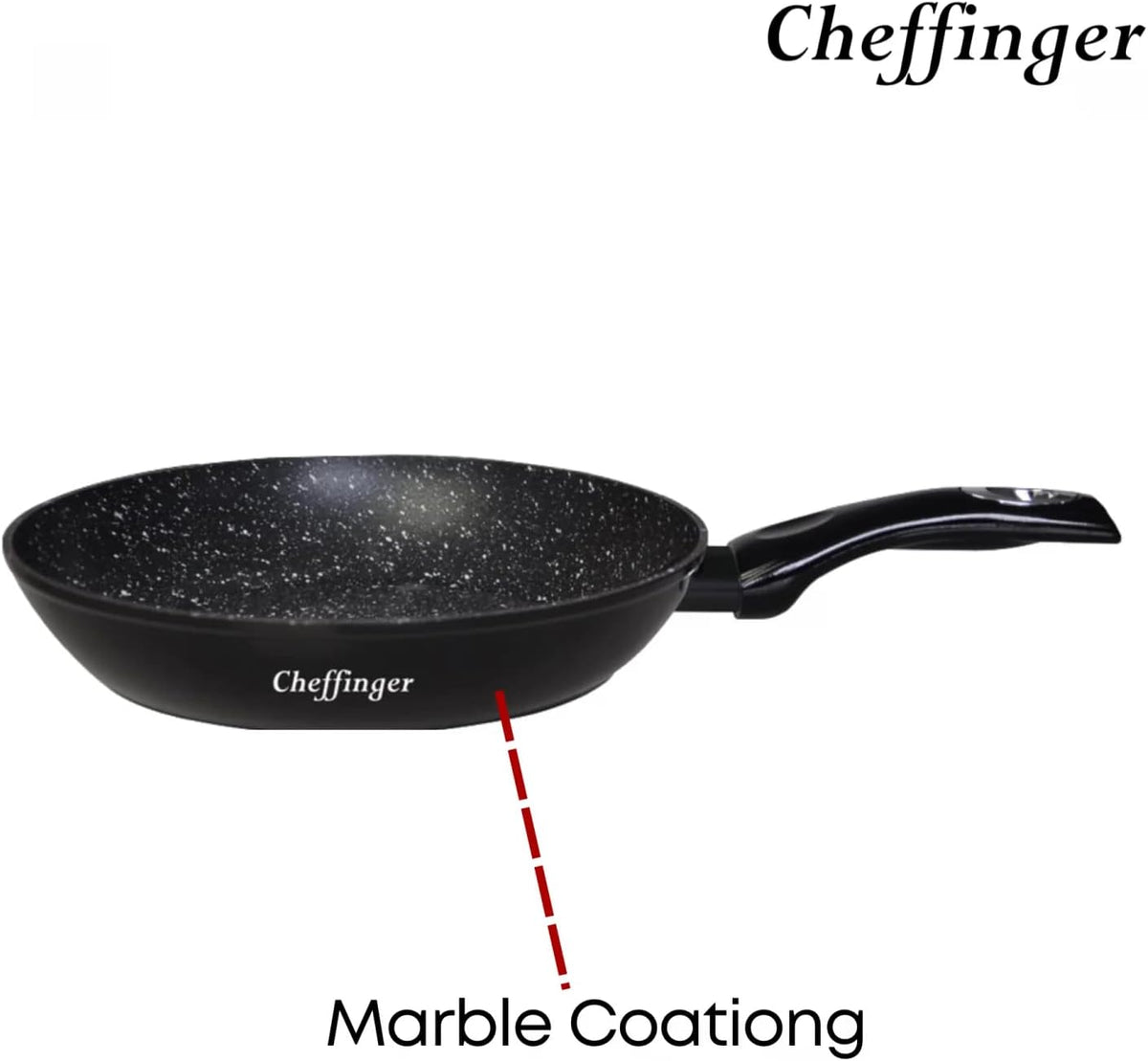 Batterie Cuisine Cheffinger 10 Pièces Marbre - Induction Antiadhésif Sans PFOA