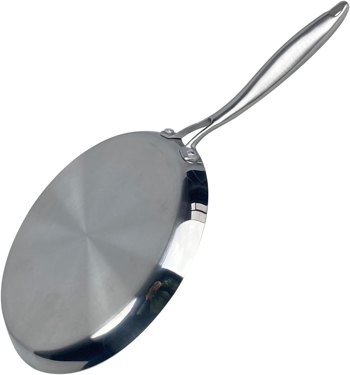 Poêle à Crêpes Inox 24 cm - Induction - Structure Nid d'Abeille Antiadhésive