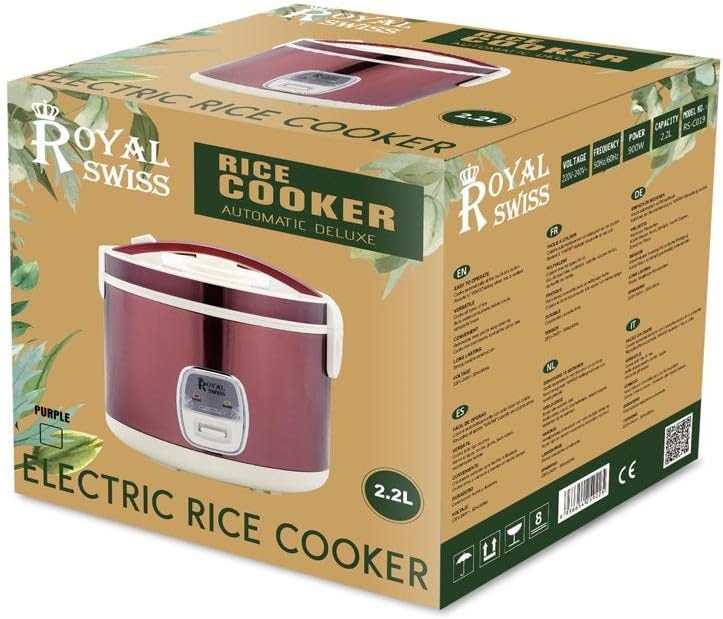 Cuiseur à Riz Royal Swiss 2,8L Violet 1000W - Antiadhésif Maintien au Chaud