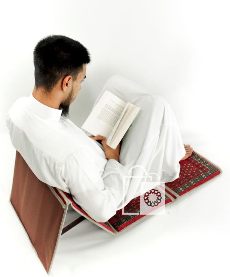 Tapis Prière Luxe Rembourré 55x100cm avec Dossier Inclinable - Certifié Médical