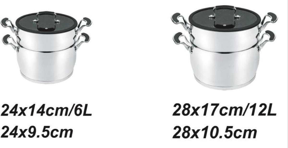 Stainless Steel Couscous Maker, Stone Interior, 6 L