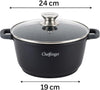 Cocotte Cheffinger Aluminium Moulé 24cm - Induction - Revêtement Marbre 3 Couches