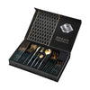 Set de Couverts 24 Pièces en Acier Inoxydable, Polissage Miroir, Service de Table Polyvalent pour Maison et Cuisine, Coffret Cadeau - Or