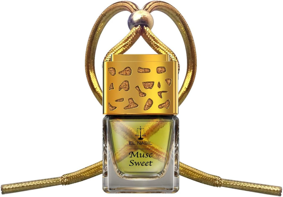 Parfum de Voiture El Nabil Musk Sweet 5ml avec Diffuseur en Bois - Fragrance Premium pour Voiture - Aux Huiles Essentielles