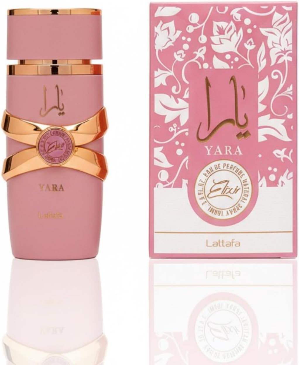 Lattafa Yara Elixir Eau de Parfum, Design Rose et Or, Flacon en Verre de Luxe, 100 ml de Parfum pour Femmes