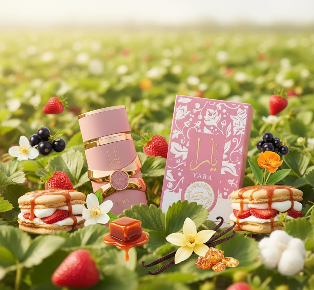 Lattafa Yara Elixir Eau de Parfum, Design Rose et Or, Flacon en Verre de Luxe, 100 ml de Parfum pour Femmes