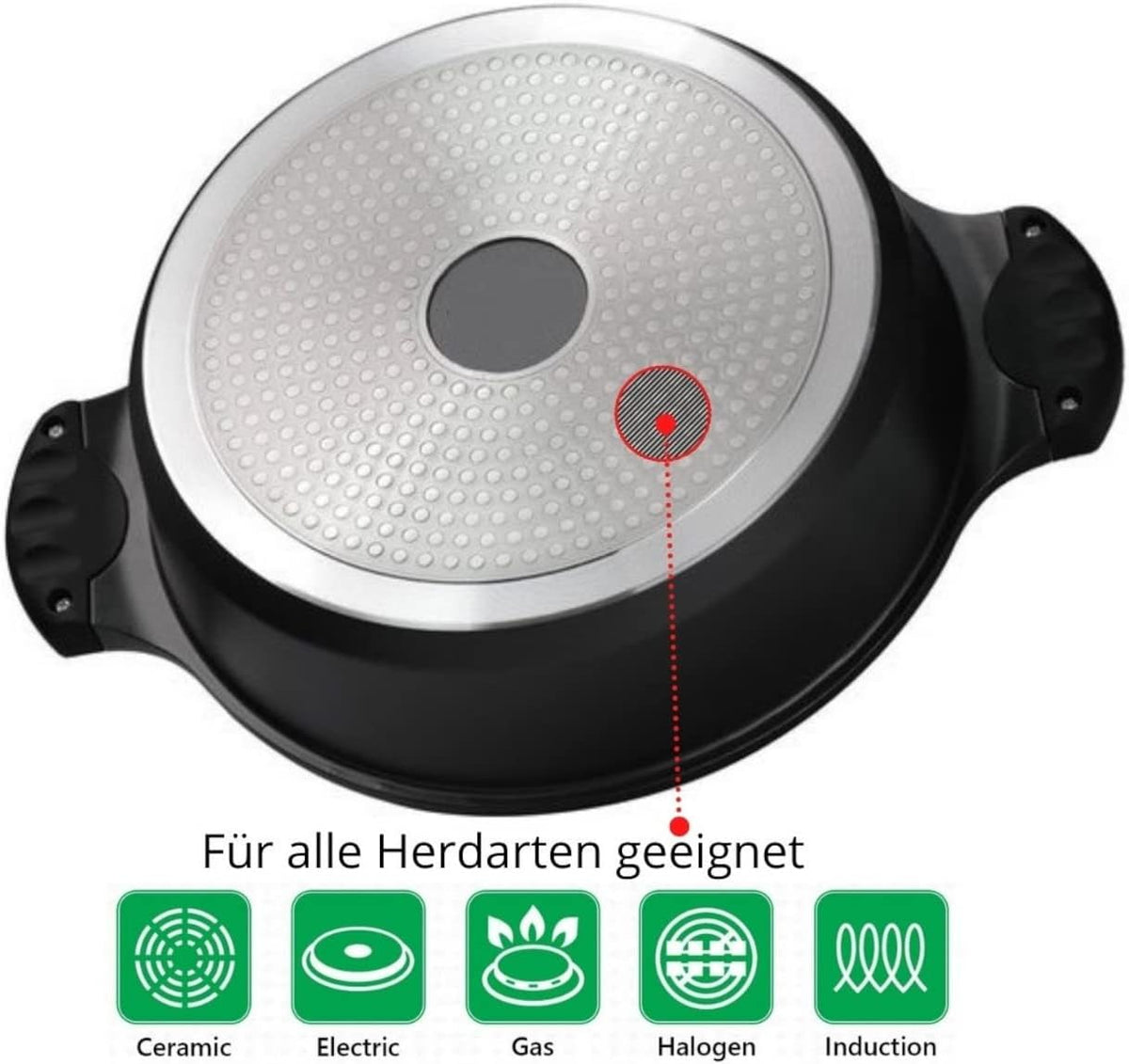 Tajine Cheffinger 28cm Aluminium Coulé Noir - Revêtement Marbre Induction