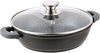 Poêle à Frire Induction 32 cm avec Couvercle Verre - Revêtement Marbre Antiadhésif