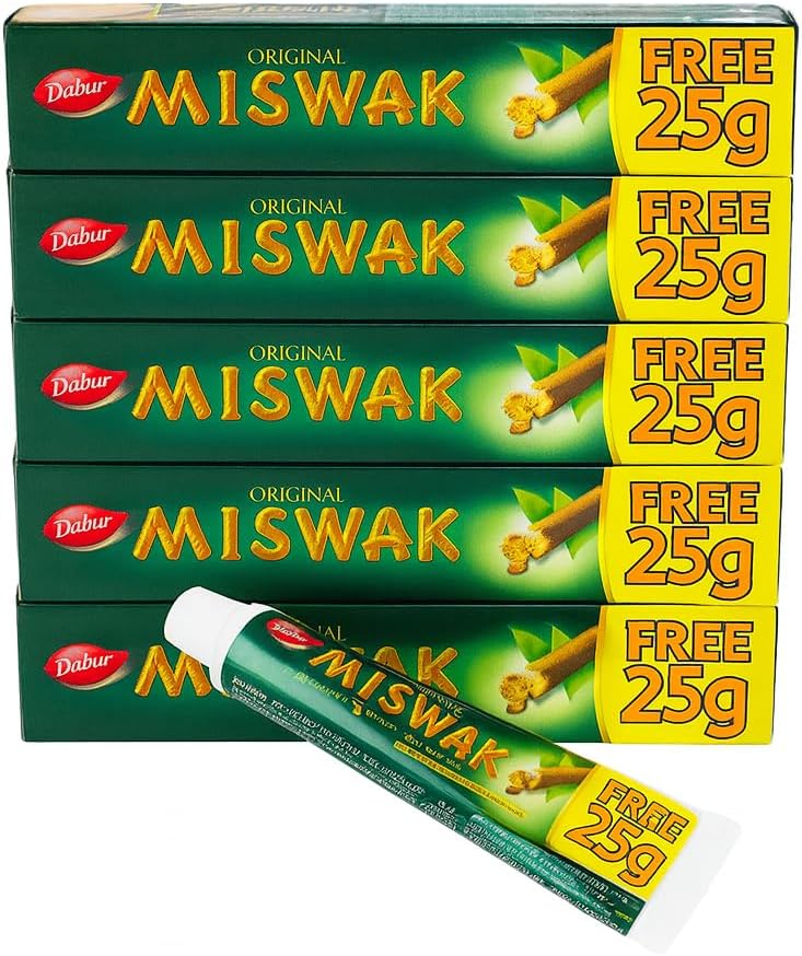 Lot de 12 Dentifrices Miswak à base de poudre de siwak (75g)