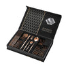 Set de Couverts 24 Pièces en Acier Inoxydable, Polissage Miroir, Service de Table Polyvalent pour Maison et Cuisine, Coffret Cadeau - Or