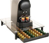 Tiroir Rangement Capsules Nespresso CHEFFINGER 60 - Verre Trempé Noir Métal