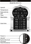 Horloge Murale Islamique LED Automatique - Réveil Prière Azan 1150 Villes