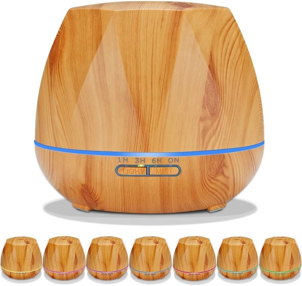 Humidificateur d'Air weiwei 500ML avec Télécommande, Diffuseur d'Huiles Essentielles, Brumisateur LED Aromathérapie (Couleur: Sans Télécommande Y Taille: AU)