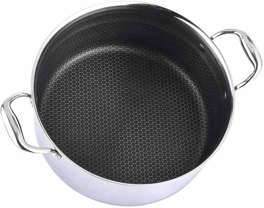 Casserole Cheffinger Acier Inoxydable 28cm - Revêtement Nid d'Abeille Induction
