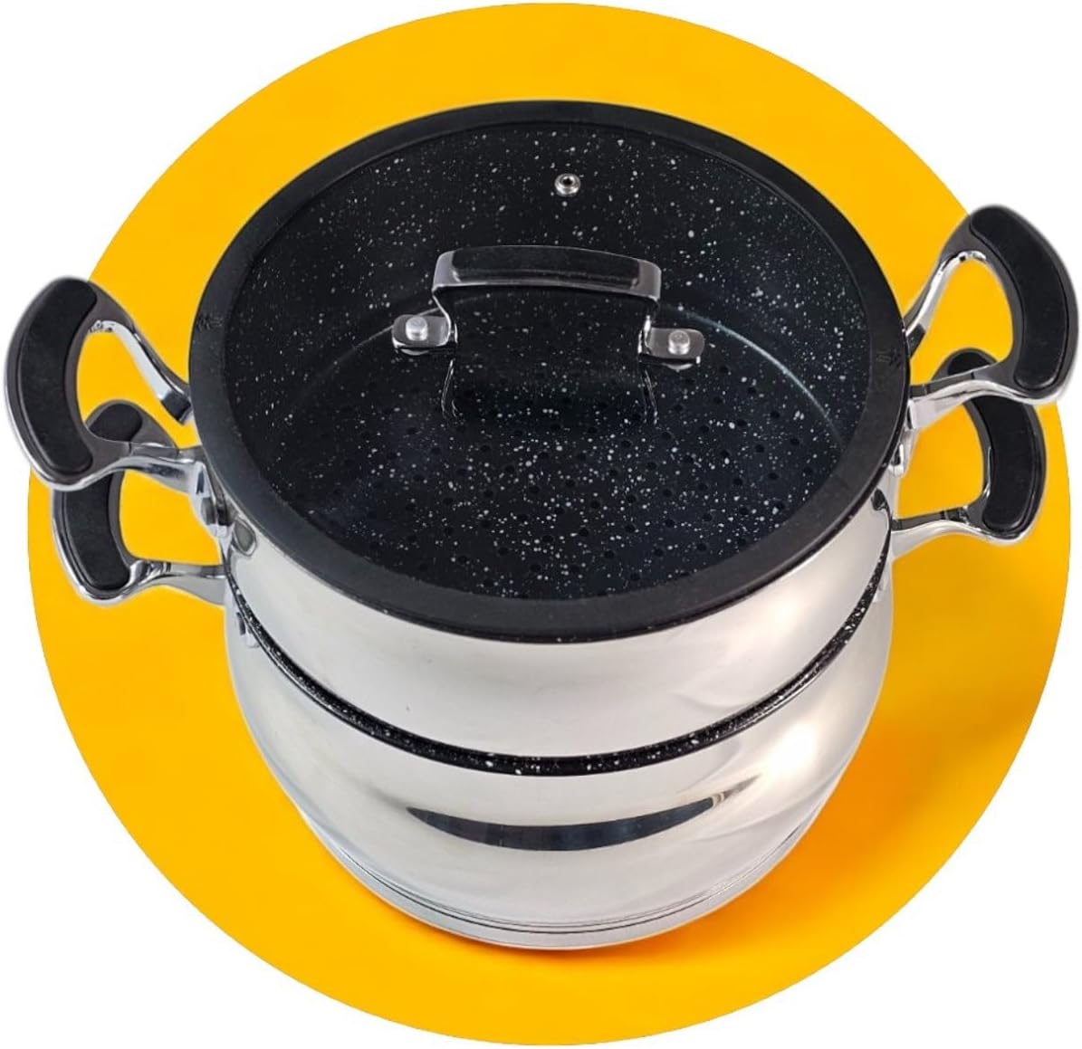 Stainless Steel Couscous Maker, Stone Interior, 6 L
