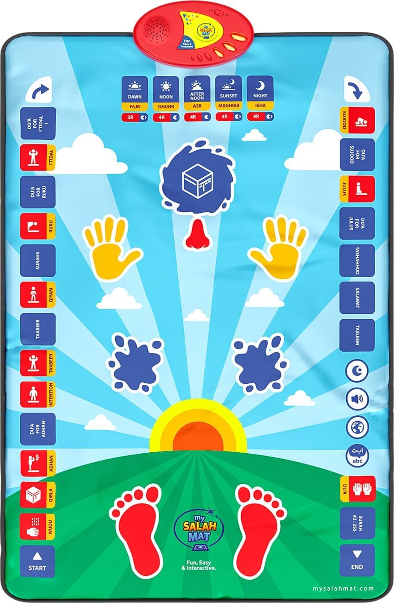 Tapis Prière Interactif My Salah Mat Enfants - 36 Touches 10 Langues Apprentissage Salat