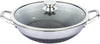 Wok en Acier Inoxydable 36 cm Antiadhésif avec Couvercle en Verre - Compatible Induction et Four