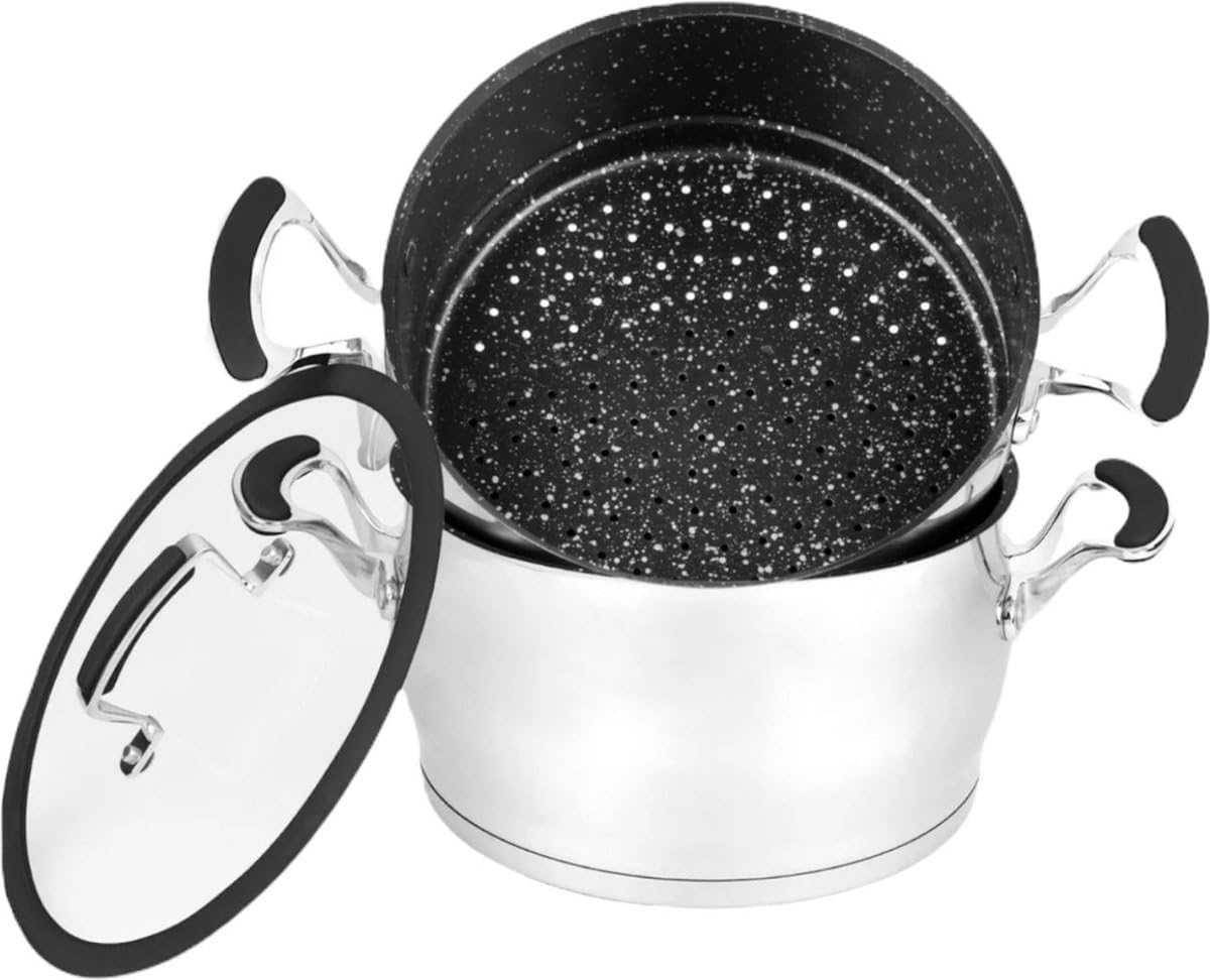 Stainless Steel Couscous Maker, Stone Interior, 6 L