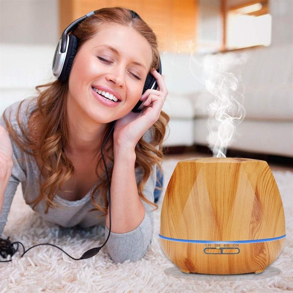 Humidificateur d'Air weiwei 500ML avec Télécommande, Diffuseur d'Huiles Essentielles, Brumisateur LED Aromathérapie (Couleur: Sans Télécommande Y Taille: AU)