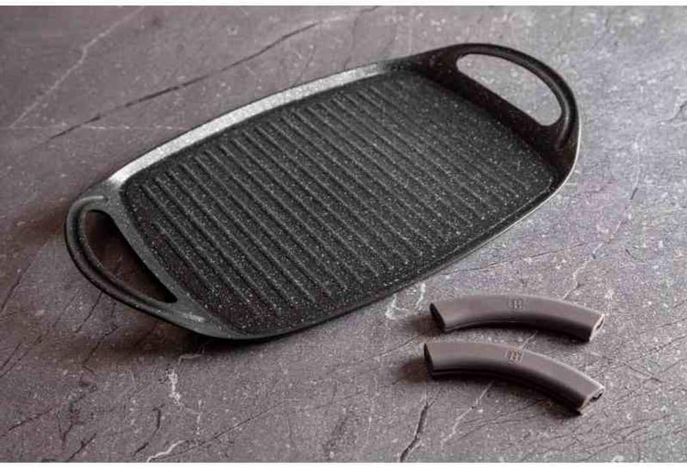 Plaque Grill Cheffinger 47cm Carbon Pro - Revêtement Marbre 3 Couches Induction