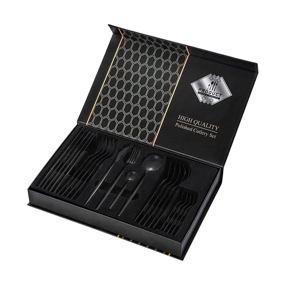 Cutlery Sets,24 Piece Stainless Steel Sets Mirror Polishing Dinnerware Sets Versatile Use for Home and Kitchen, Gift Sets - Gold