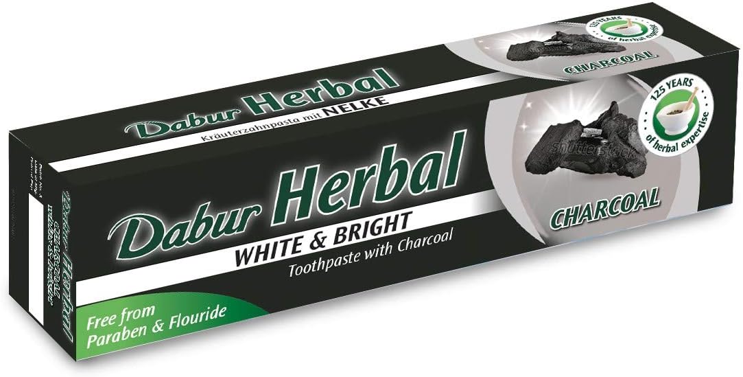 Dentifrice Herbal Charbon Actif Dabur - Lot de 3x100ml - Blanchissant Ayurvédique