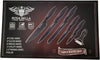 Set de 6 Couteaux de Cuisine en Acier Inoxydable, Revêtement Marbre Antiadhésif, Couteaux Noirs, 6 Couteaux Ultra Tranchants, Ustensiles de Cuisine, Éplucheur