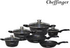 Batterie Cuisine Cheffinger 10 Pièces Marbre - Induction Antiadhésif Sans PFOA