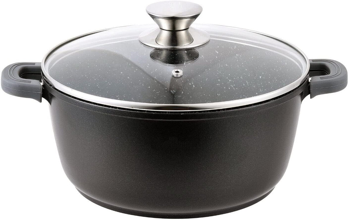 Marmite 40cm 4BIG.fun 18L Aluminium Coulé - Revêtement Marbre Antiadhésif Induction