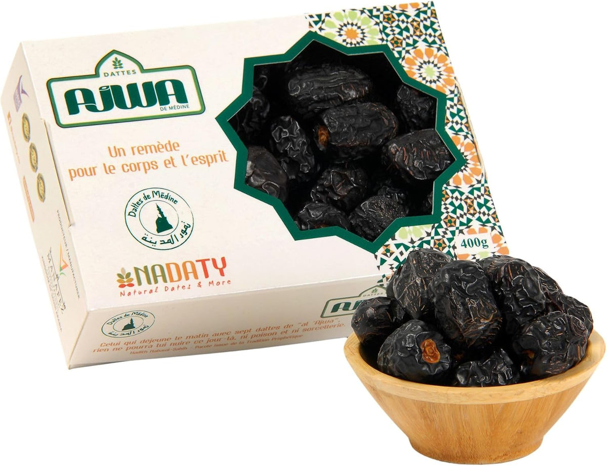 Dattes Ajwa Premium de Médine NADATY 400 g - Un Remède pour le Corps et l'Esprit