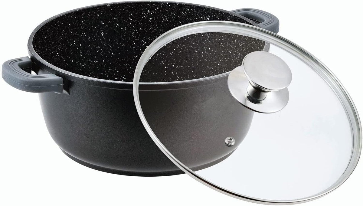 Marmite 40cm 4BIG.fun 18L Aluminium Coulé - Revêtement Marbre Antiadhésif Induction