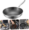 Wok Zerodeko Acier Inoxydable 34cm - Structure Nid d'Abeille Antiadhésif Induction