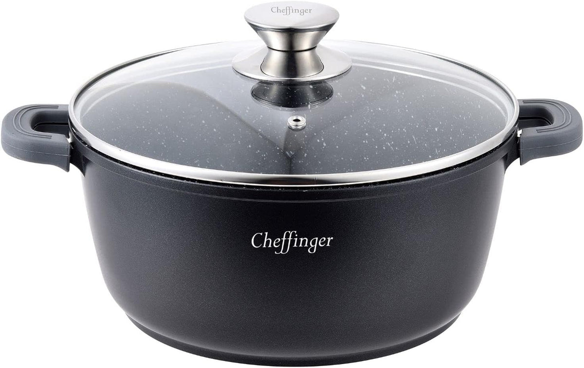 Cocotte Cheffinger 36cm 9,5L Aluminium Marbre - Induction Four 240°C