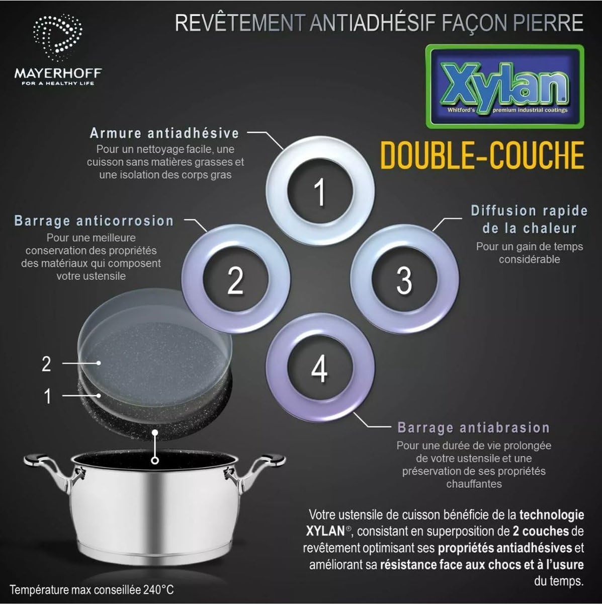 Stainless Steel Couscous Maker, Stone Interior, 6 L