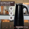 Cafetière Moka Italienne Royal Swiss 4 Tasses Noire - Compatible Induction
