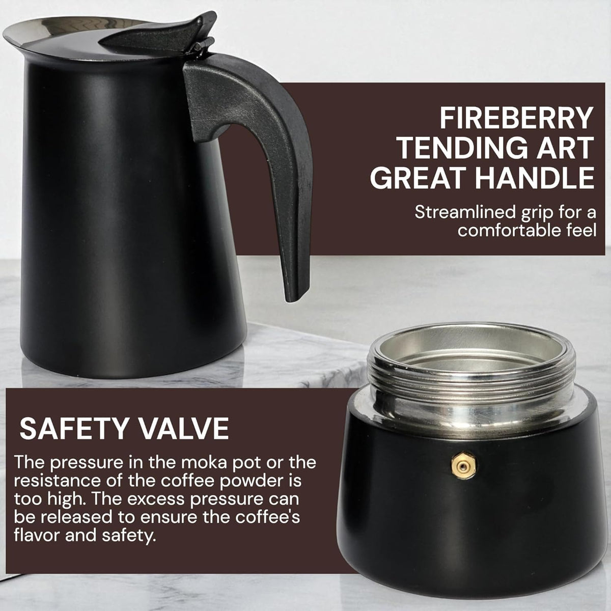Cafetière Italienne Moka Royal Swiss 9 Tasses - Aluminium Noir - Induction
