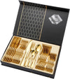Set Couverts Inox 24 Pièces - Service de Table 6 Personnes Couteau Fourchette Cuillère