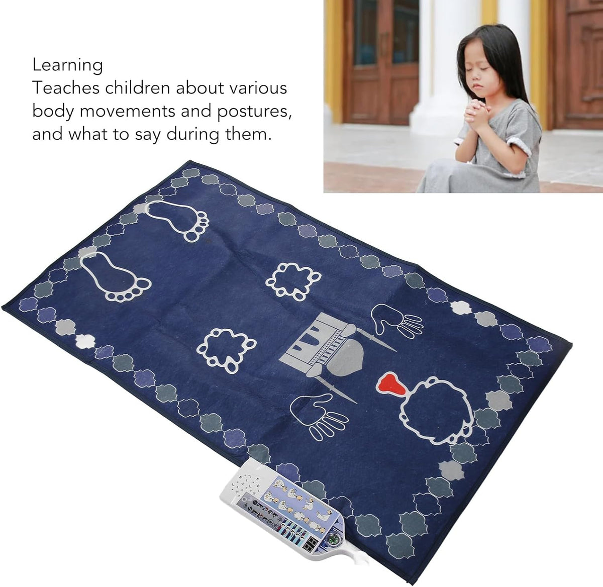 Tapis de Prière Électronique Musulman Omabeta pour Enfants, Éducation Musicale Précoce, Haute Précision Intelligent 60 x 100 cm pour Maison pour Garçons