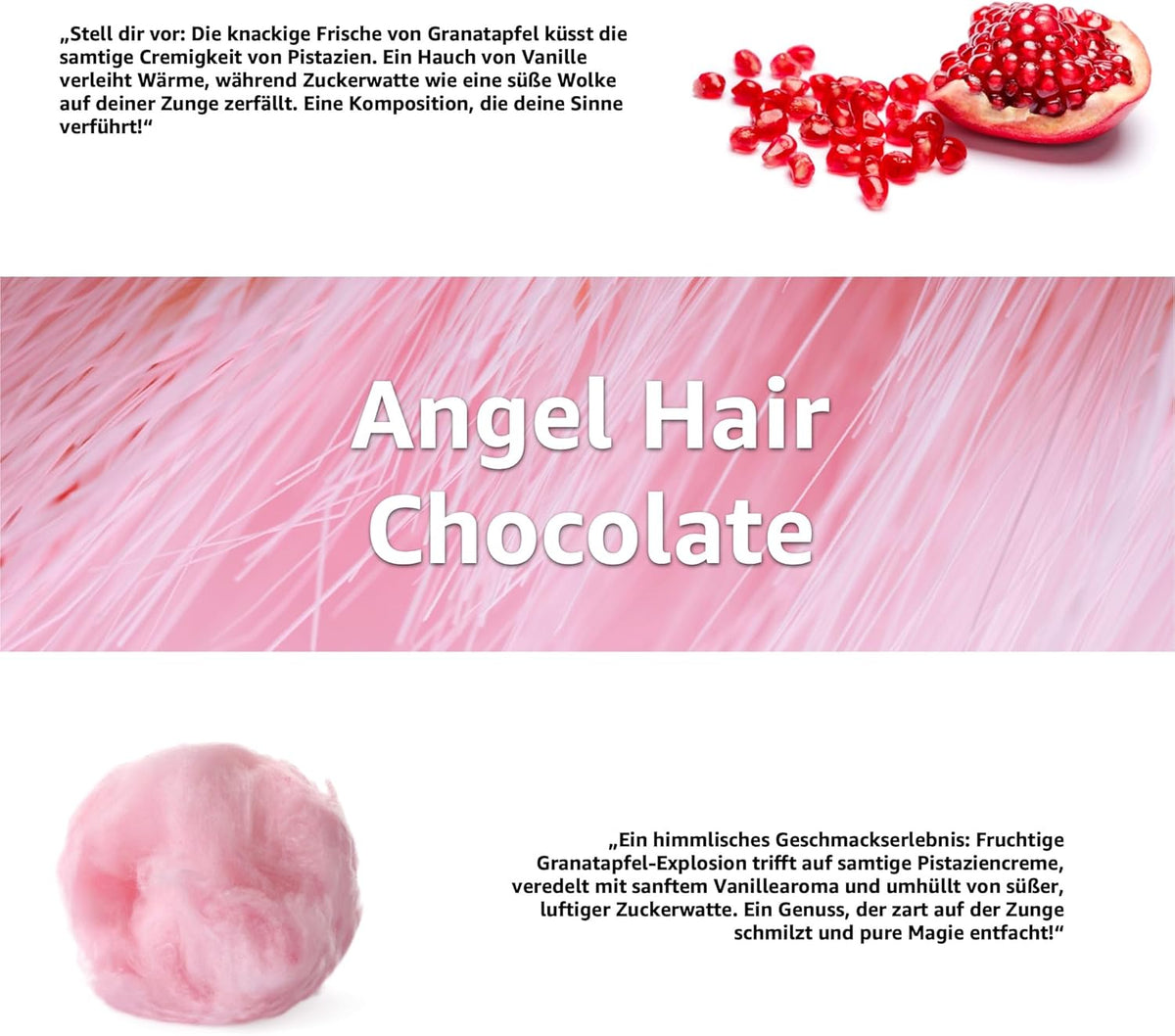 Chocolat Rose Angel Hair 60g - Grenade Vanille Pistache Barbe à Papa - Tendance TikTok