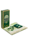 Tapis de Prière Musulman Rose avec Chapelet et Boîte Cadeau Élégante - Sajjadah Taffetas Doux 116x69cm