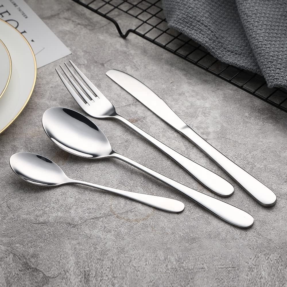 Set de Couverts Cheffinger pour 6 Personnes 24 Pièces en Acier Inoxydable 18/10
