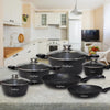 Batterie Cuisine Cheffinger 10 Pièces Marbre - Induction Antiadhésif Sans PFOA