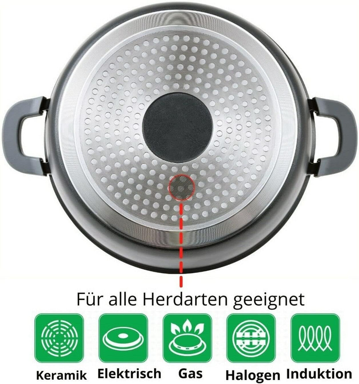 Marmite 40cm 4BIG.fun 18L Aluminium Coulé - Revêtement Marbre Antiadhésif Induction