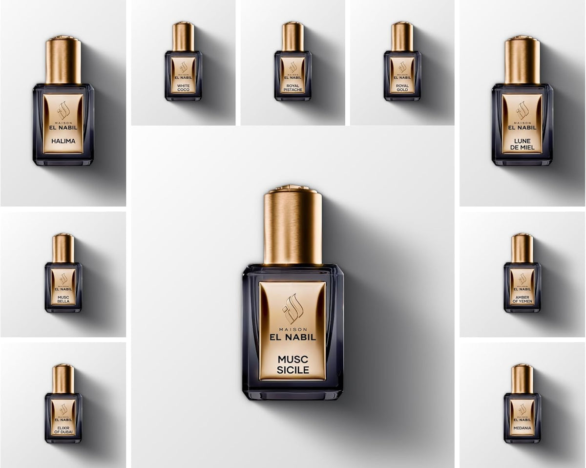 Coffret 10 Musc Roll-On 5ml - Collection Luxe Mixte Sicile Lune de Miel Royal Gold