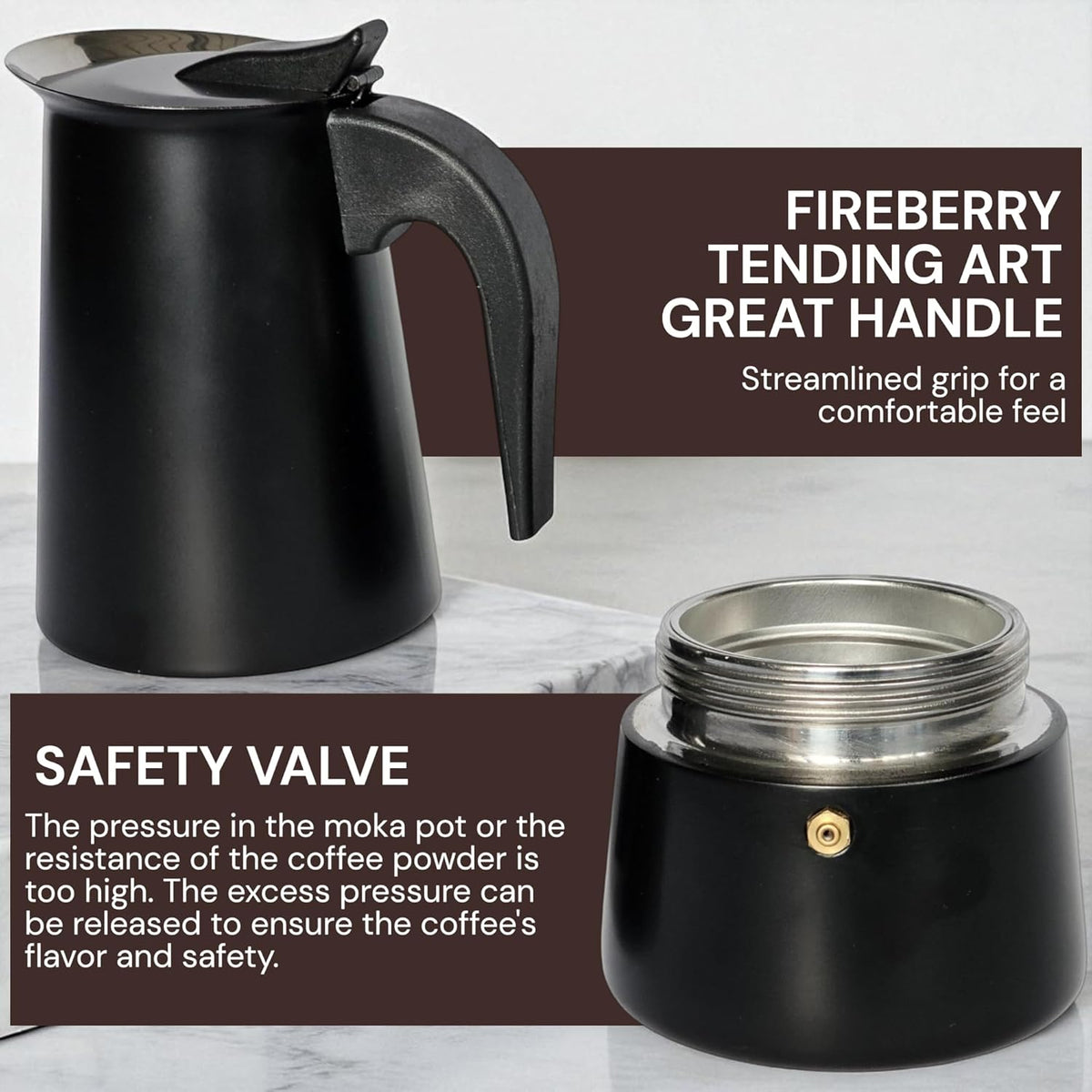Cafetière Moka Italienne Royal Swiss 4 Tasses Noire - Compatible Induction