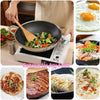 Wok Cheffinger en Acier Inoxydable avec Couvercle en Verre, Structure Nid d'Abeille, Revêtement Antiadhésif, Compatible Induction