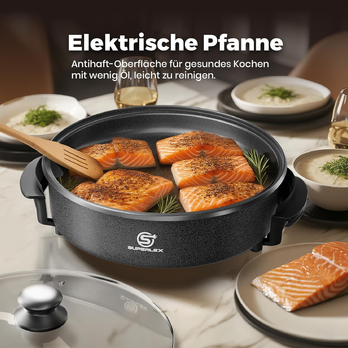 Poêle Électrique Multifonction CHEFFINGER PZP42 1500W - 5 Températures Antiadhésif